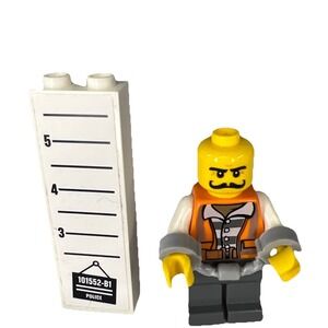 Lego Cty0779 Minifigure Bandit Crook Orange Vest From Set 60138 High Speed Chase